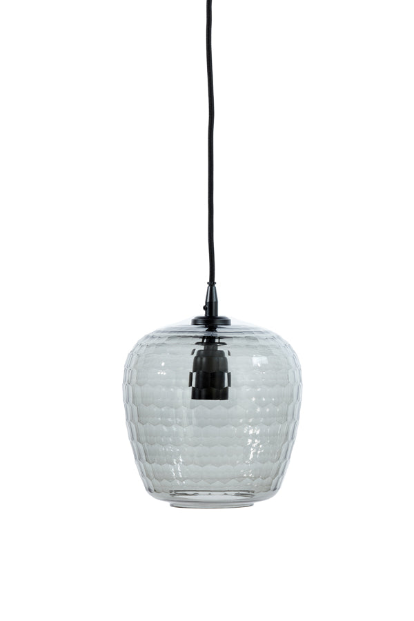 Hanging Lamp Ø20x26 cm Danita Smoked Glass+Black