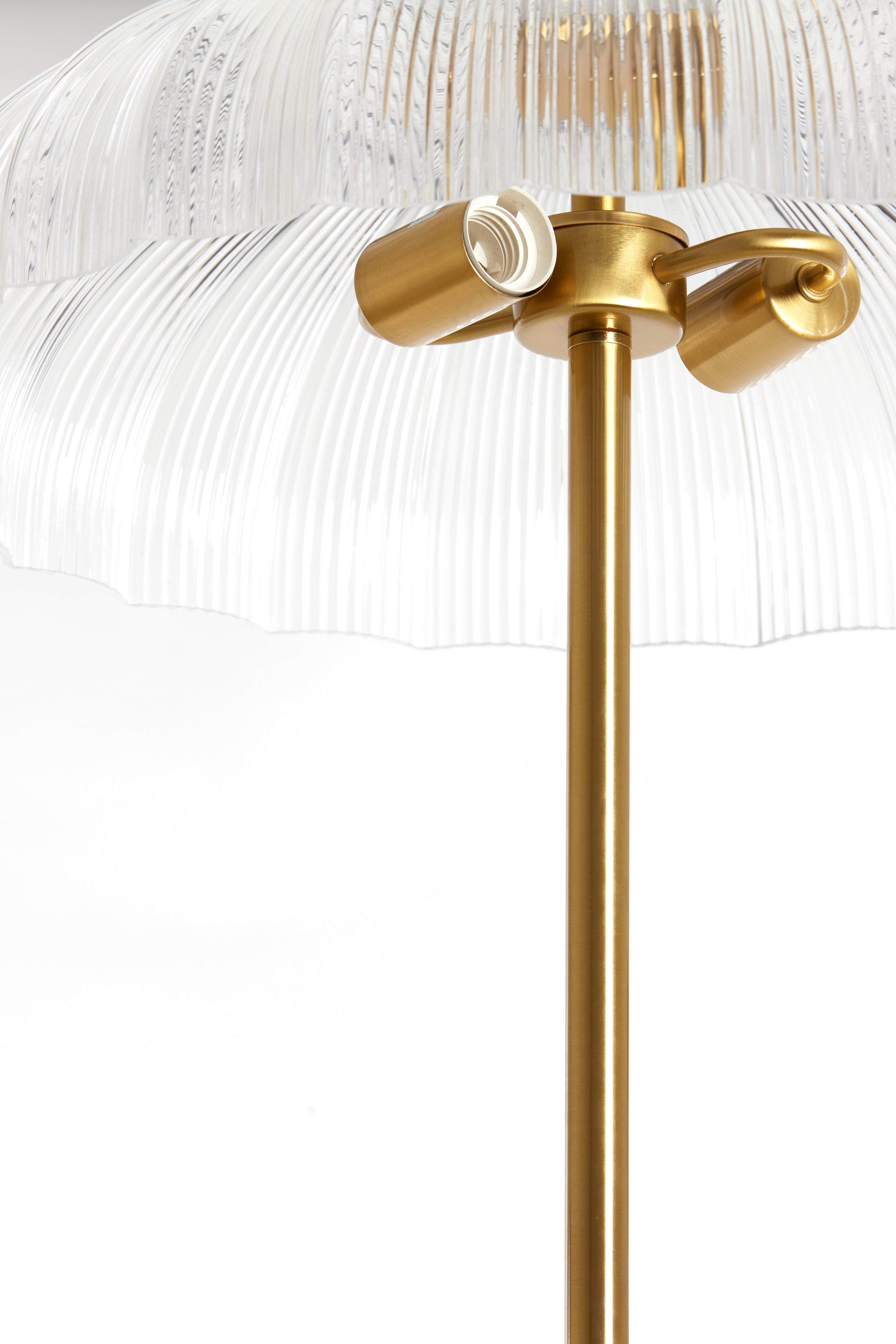 Floor Lamp 2L Ø50x155 cm Fungo Glass Clear+Gold