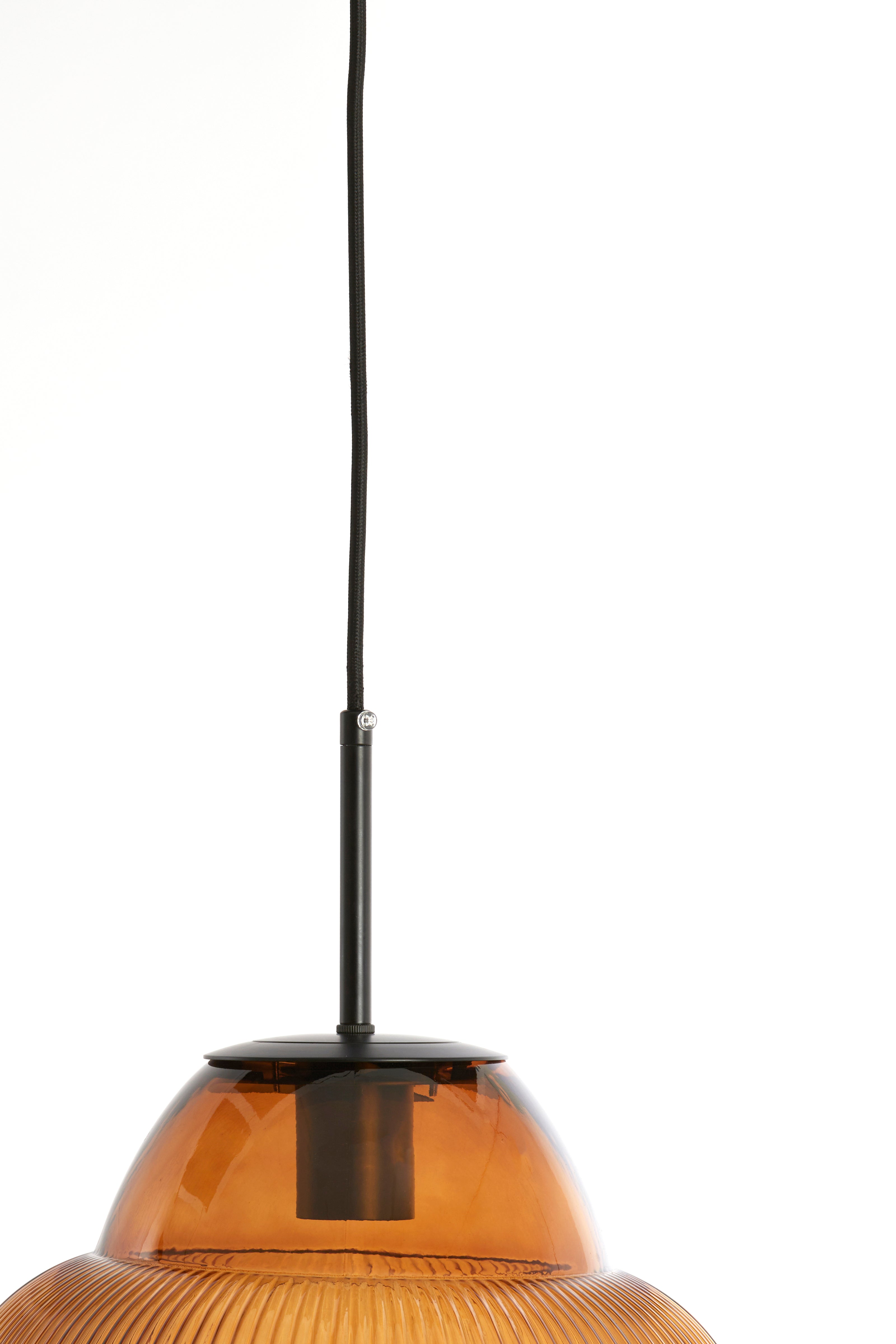 Hanging Lamp Ø30x35 cm Ovnis Glass Brown