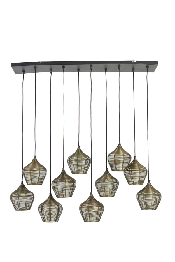 Hanging Lamp 10L 120x25x29.5 cm Alvaro Antique Bronze