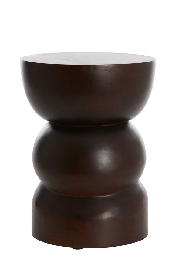 Side Table Ø35x45 cm Azalio Wood Dark Brown