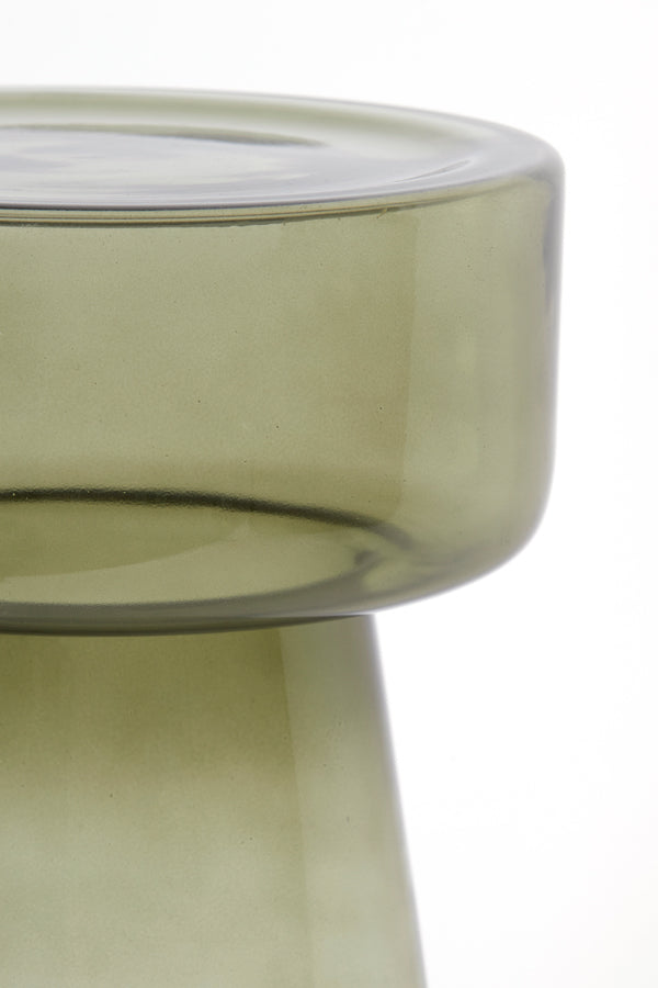 Side Table Ø30x50 cm Dakwa Glass Grey Green