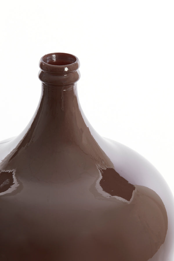 Vase Ø36.5x56 cm Inca Glass Shiny Dark Brown