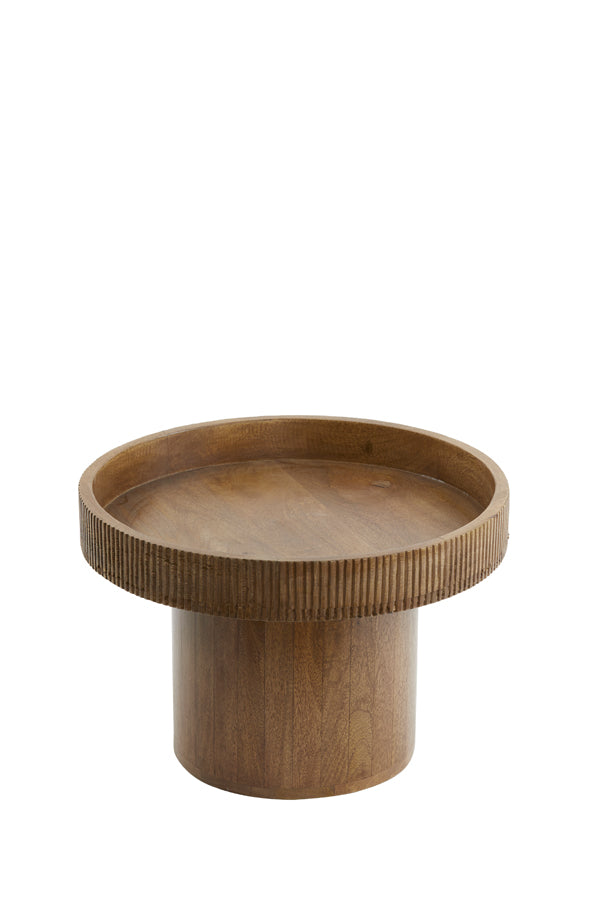 Side Table Ø50x35 cm Kalomo Wood Dark Brown