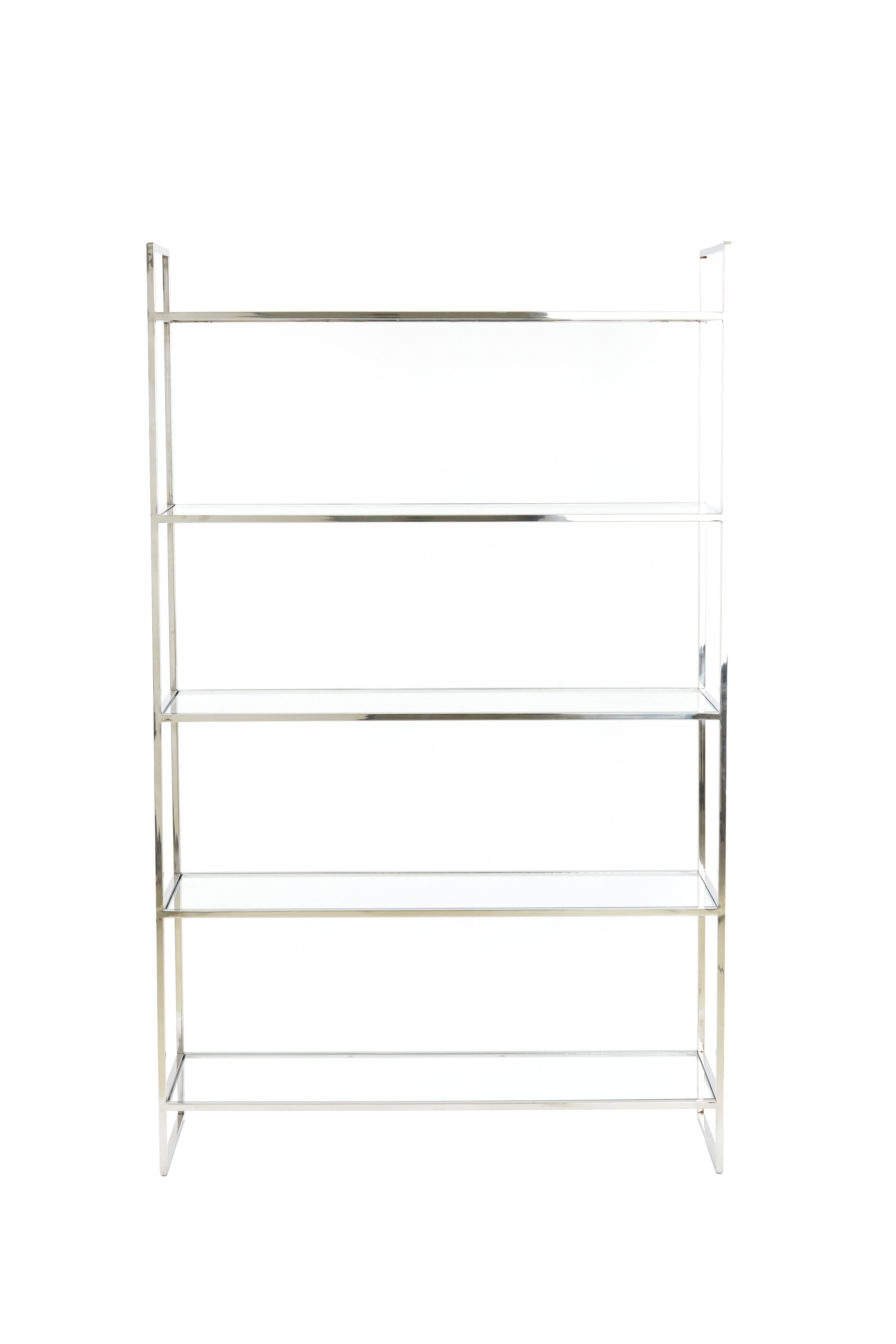 Cabinet Open 5L 110x40x180 cm Mariki Glass Clear+Nickel