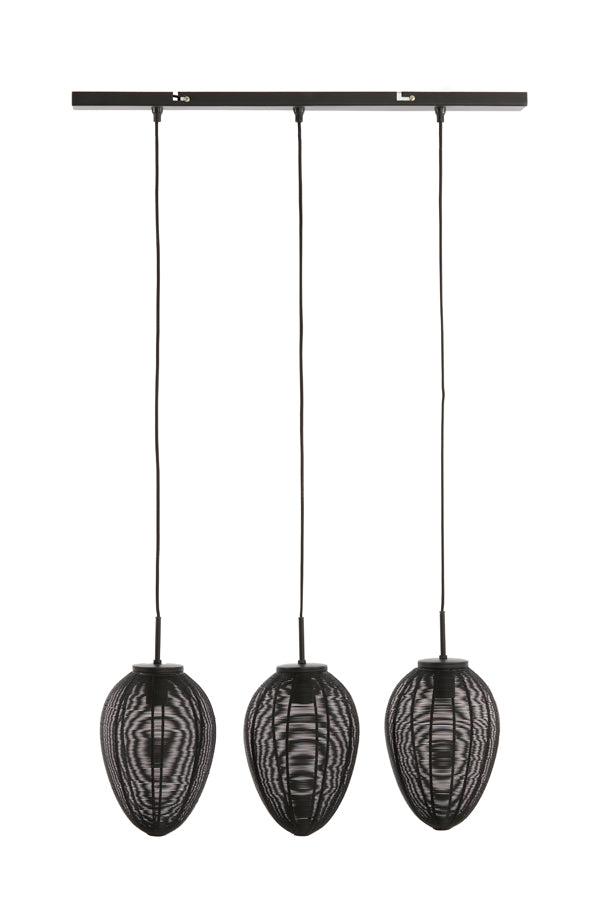 Hanging Lamp 3L 80x20x33 cm Yaelle Matt Black