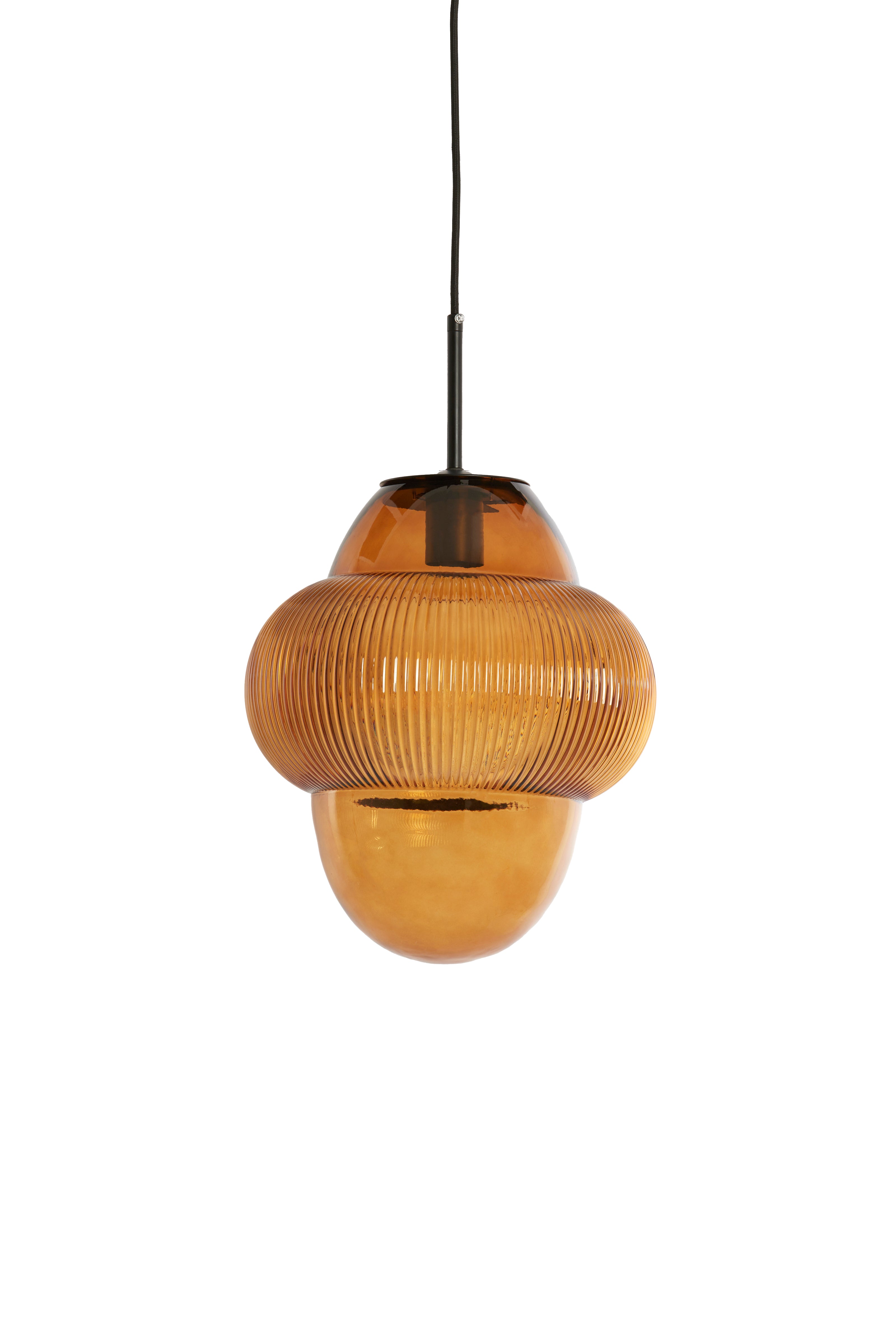 Hanging Lamp Ø30x35 cm Ovnis Glass Brown