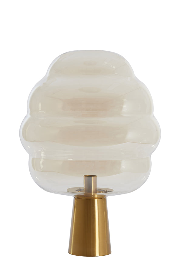 Table Lamp Ø45x64 cm Misty Glass Amber+Gold