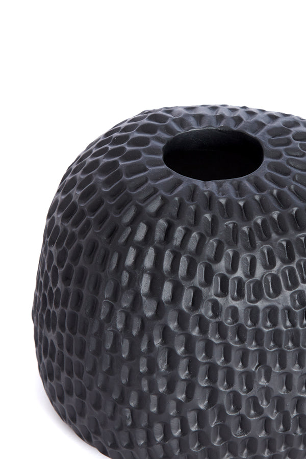 Vase Deco 15x12x11.5 cm Zarho Matt Black