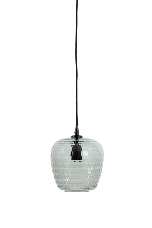 Hanging Lamp Ø17x22 cm Danita Smoked Glass+Black