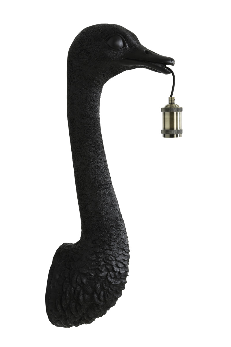 Wall Lamp 25x19x72 cm Ostrich Matt Black