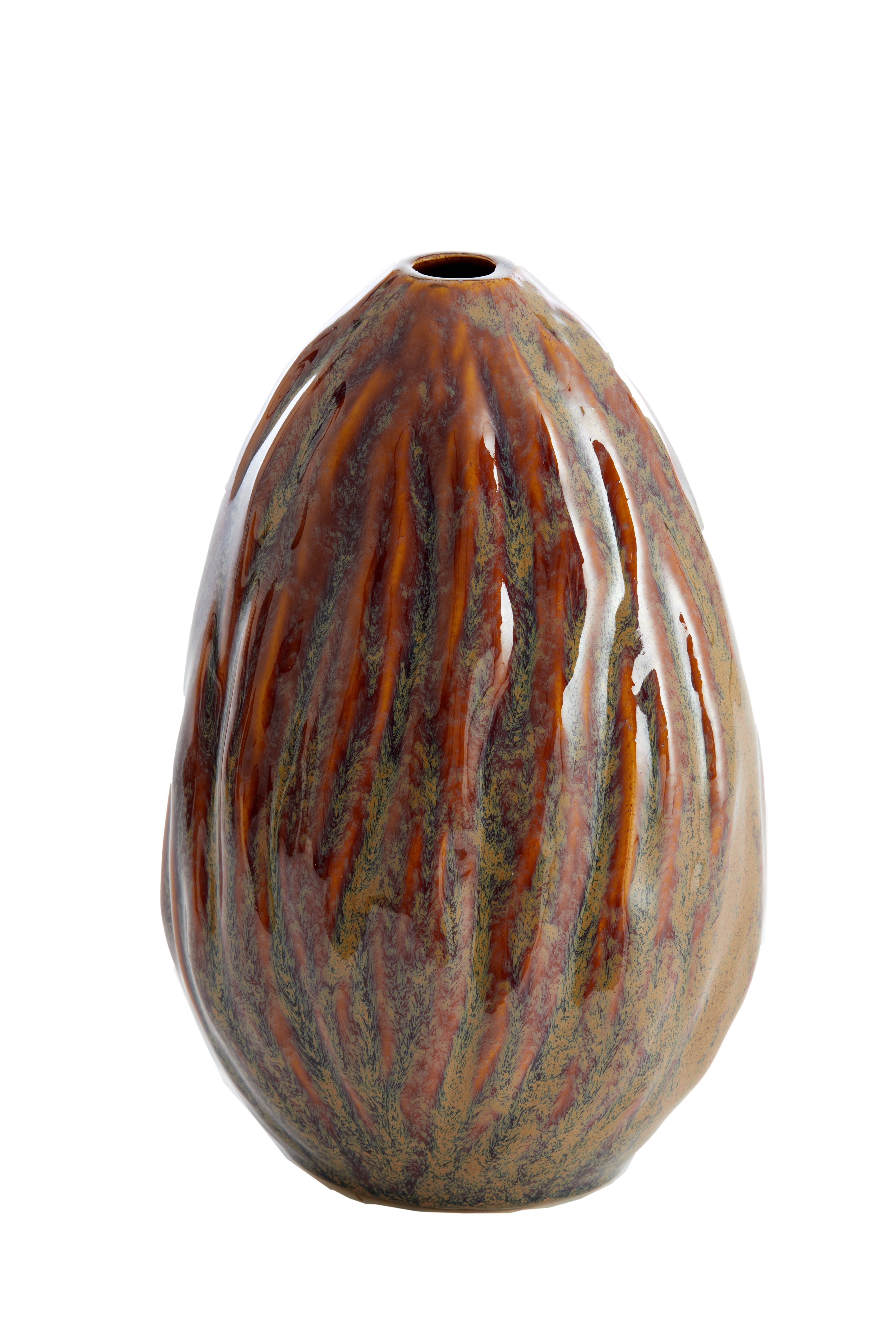 Vase Deco 16x14x24.5 cm Cacta Ceramics Brown-Grey