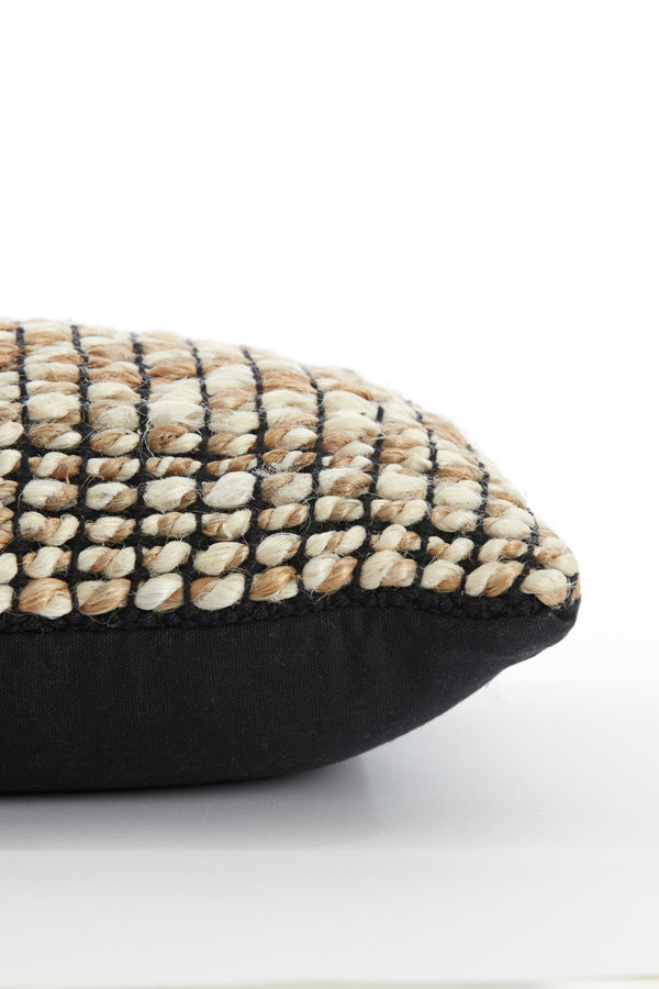 Cushion 60x30 cm Jolita Jute Black-Brown