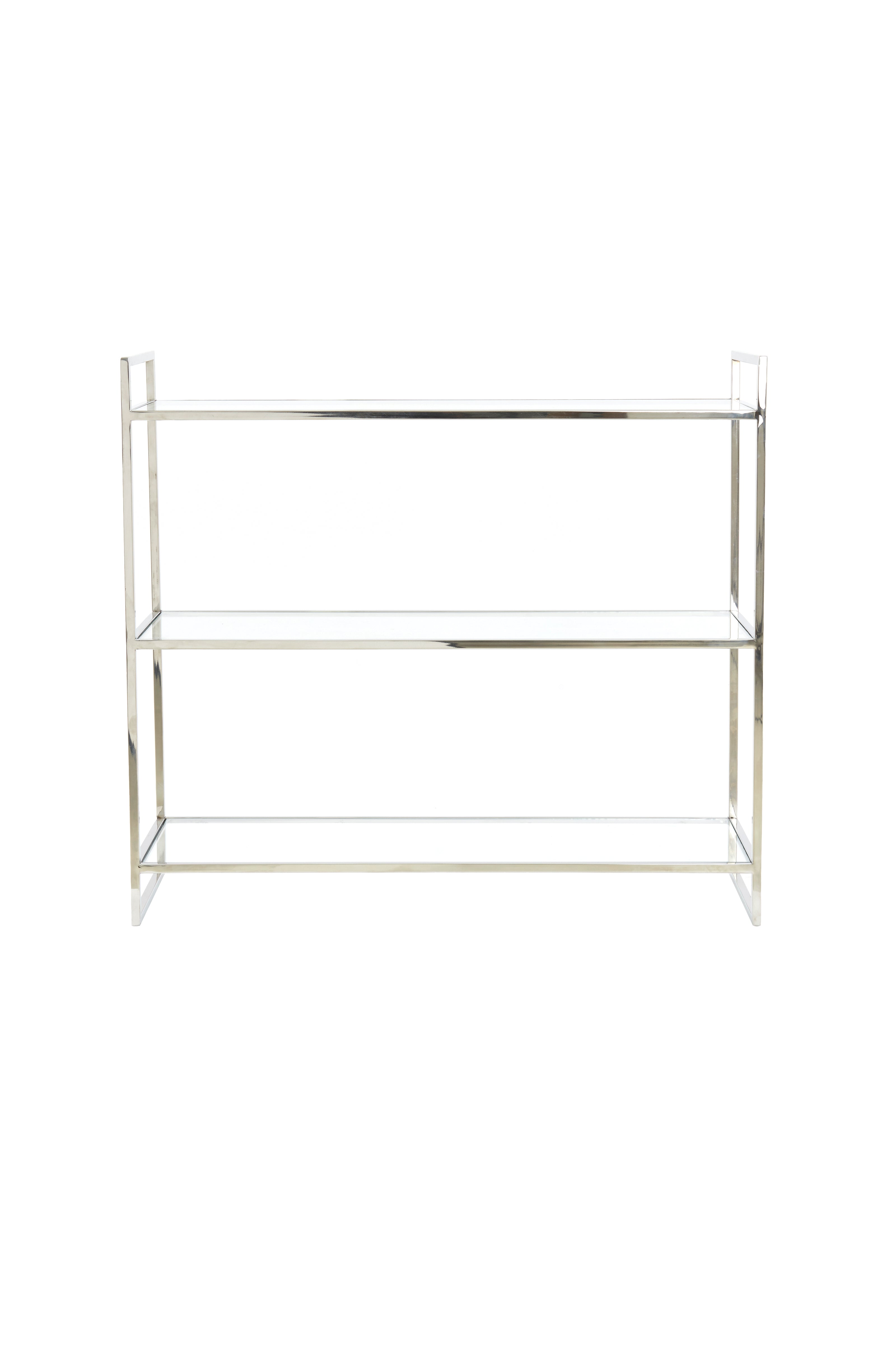 Cabinet Open 3L 100x40x90 cm Mariki Glass Clear+Nickel