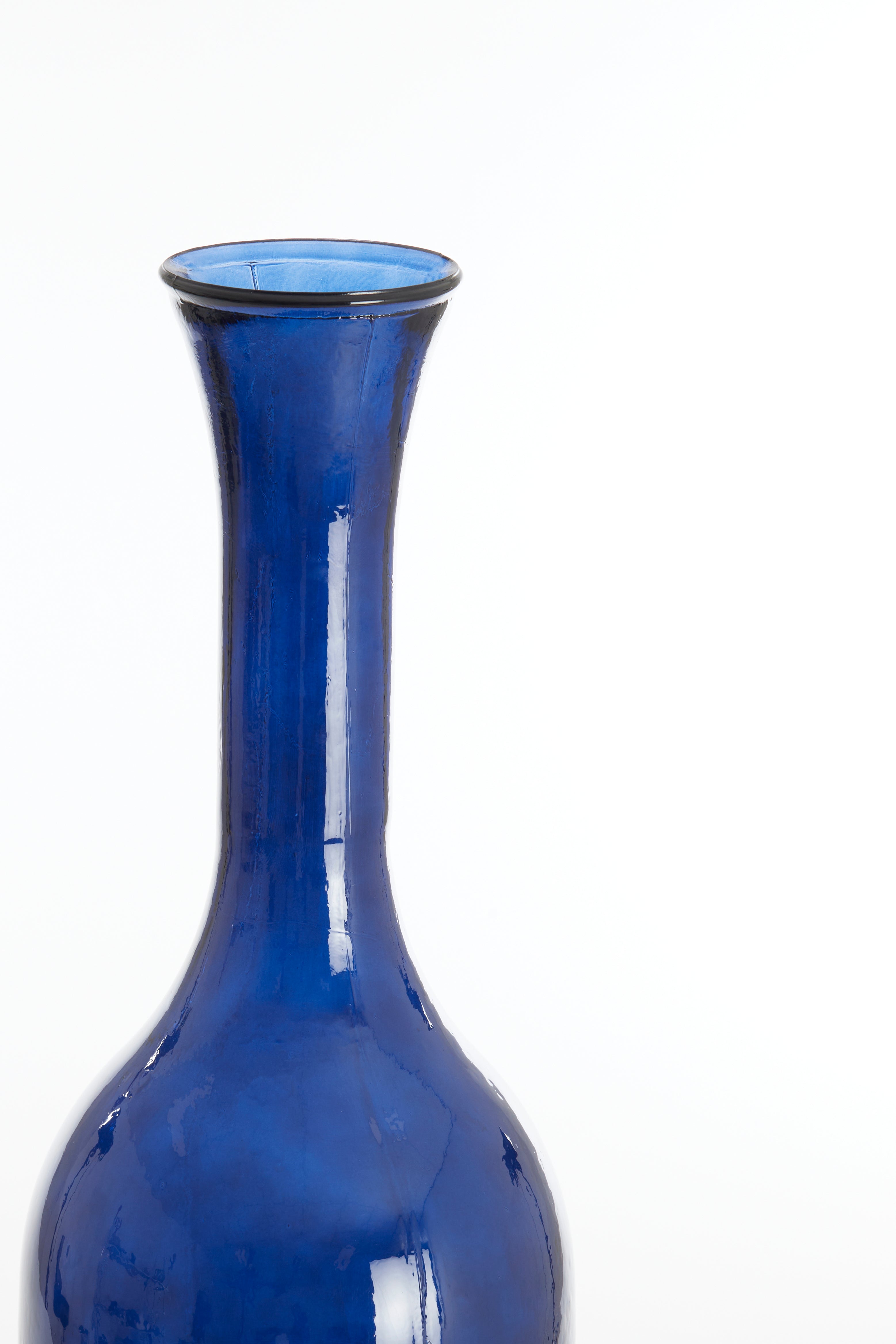 Vase Ø30x100 cm Imano Glass Shiny Blue