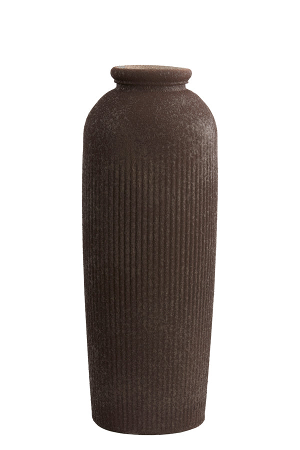 Vase Ø30x70 cm Campos Glass Texture Dark Brown