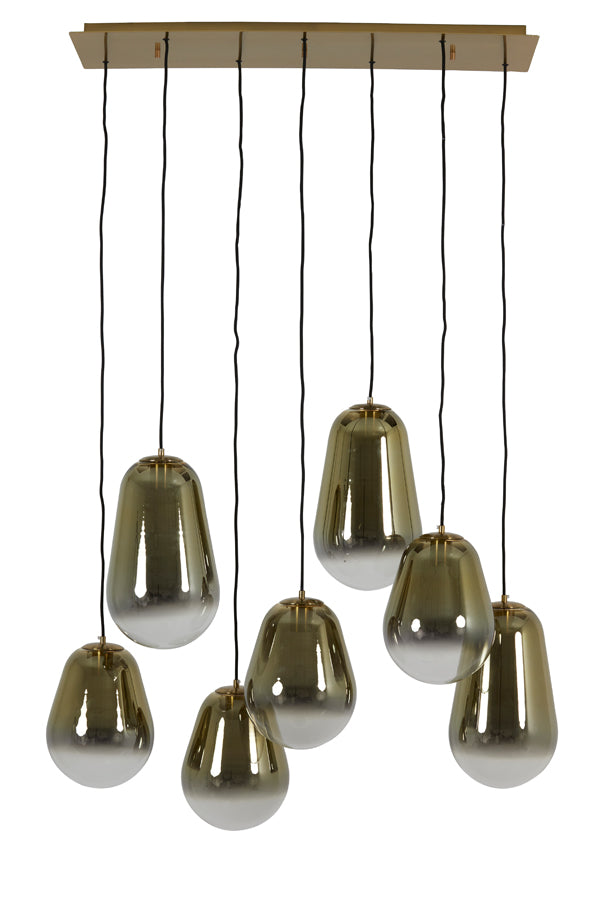 Hanging Lamp 7L 100x35x69 cm Maeve Glass Gold-Clear+Gold