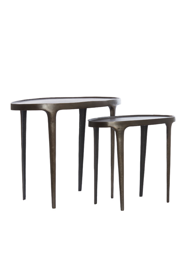 Side Table S/2 55x25.5x44+70x33x53 cm Arica Dark Brown