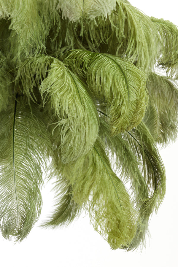 Hanging Lamp E14 Ø80 cm Feather Black+Olive Green