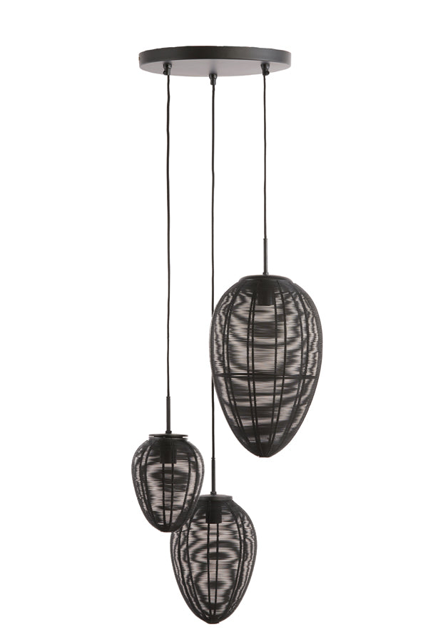 Hanging Lamp 3L Ø36x97 cm Yaelle Matt Black