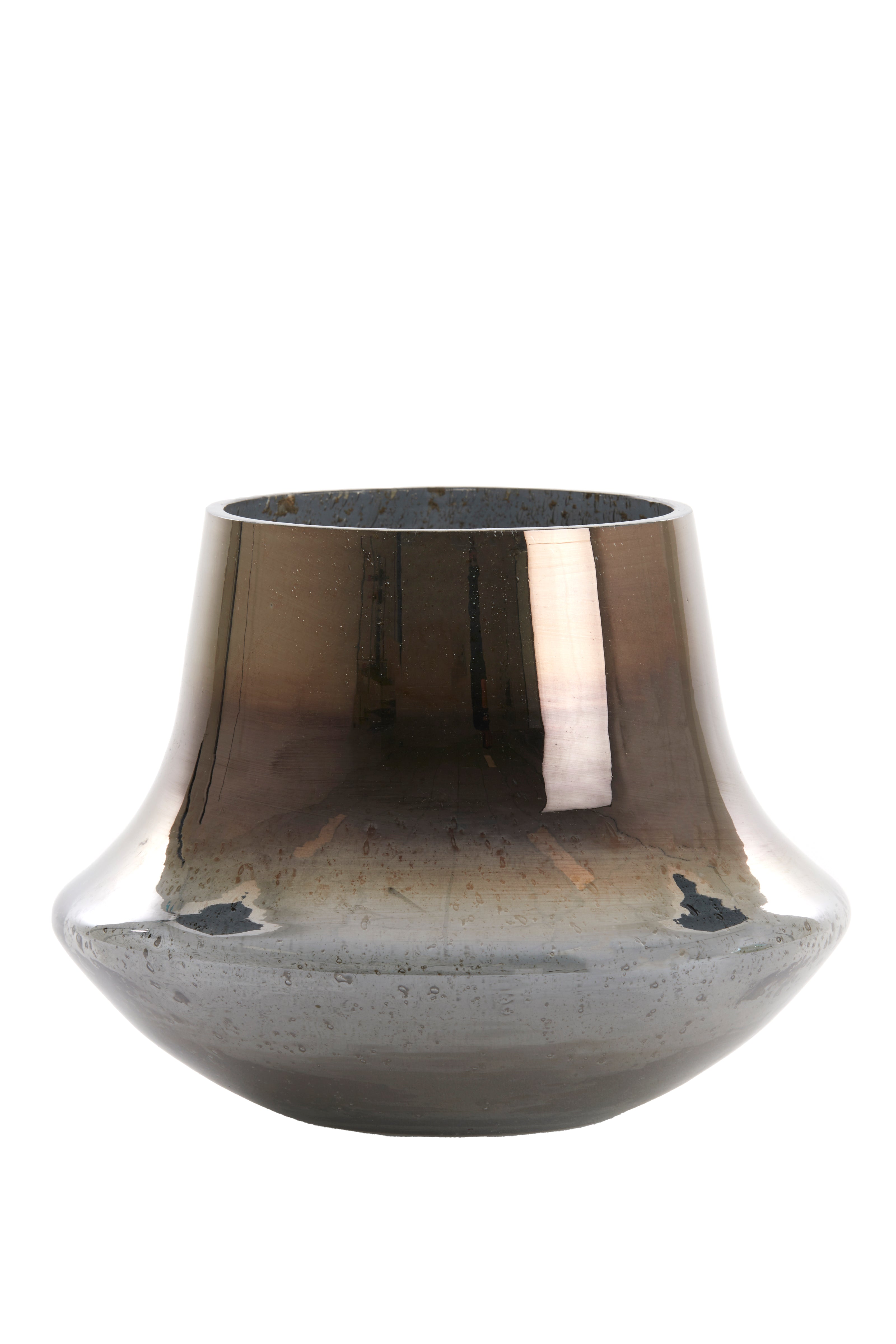 Vase Ø23x18 cm Domi Glass Stone Finish Smoked