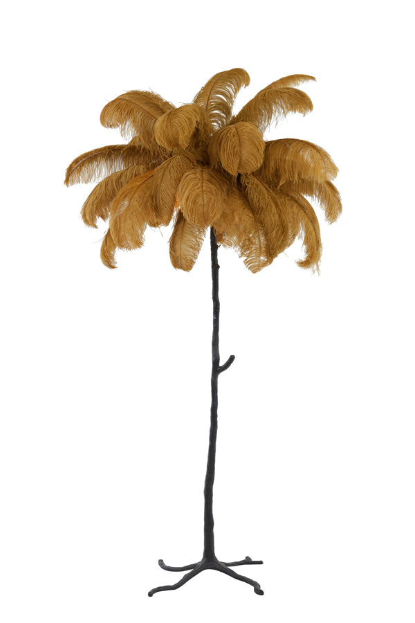 Floor Lamp E14 Ø95x180 cm Feather Black+Caramel