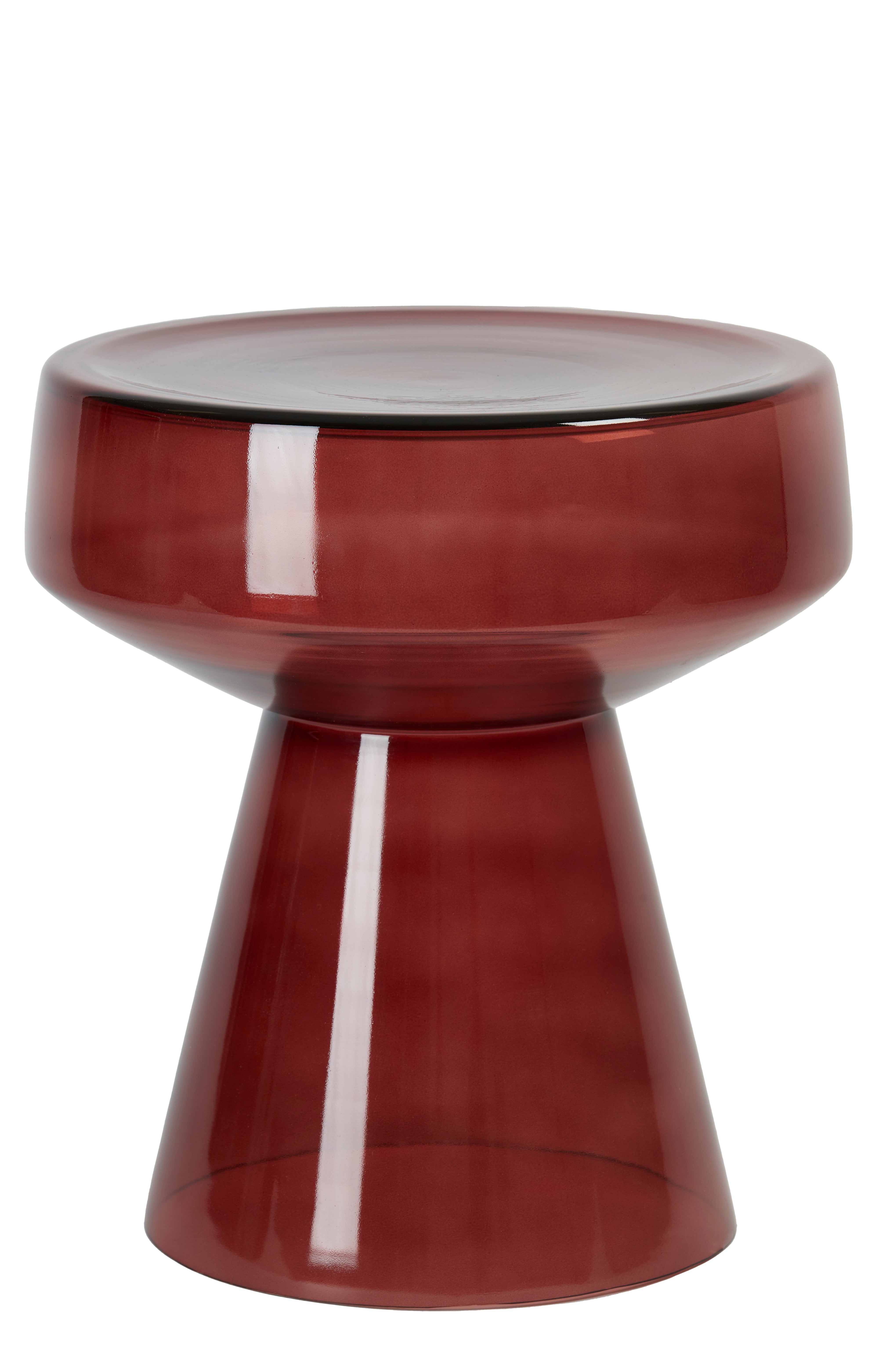 Side Table Ø37x44 cm Dakwa Glass Burgundy