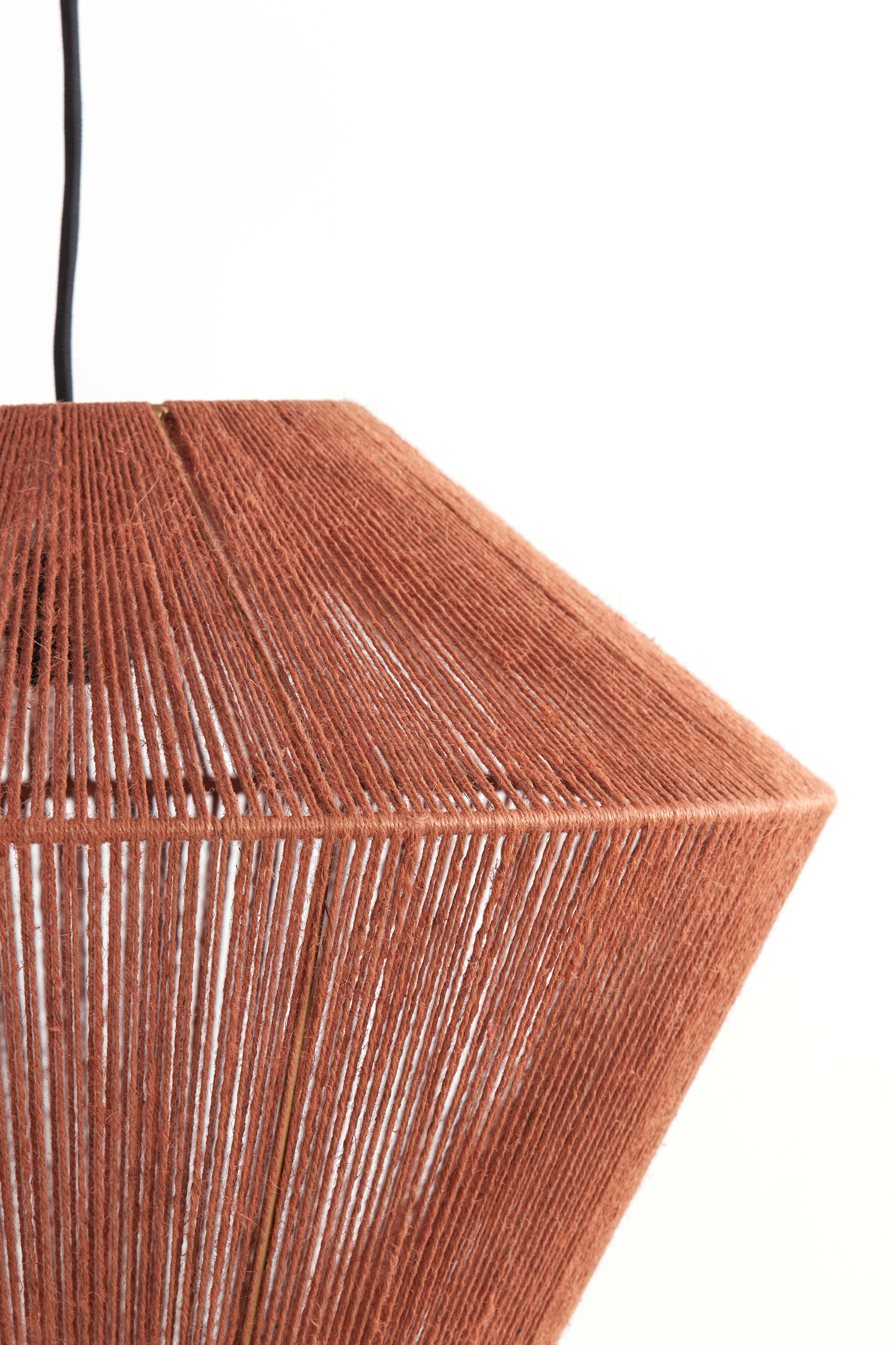 Hanging Lamp Ø40x26.5 cm Fugia Jute Brick Red