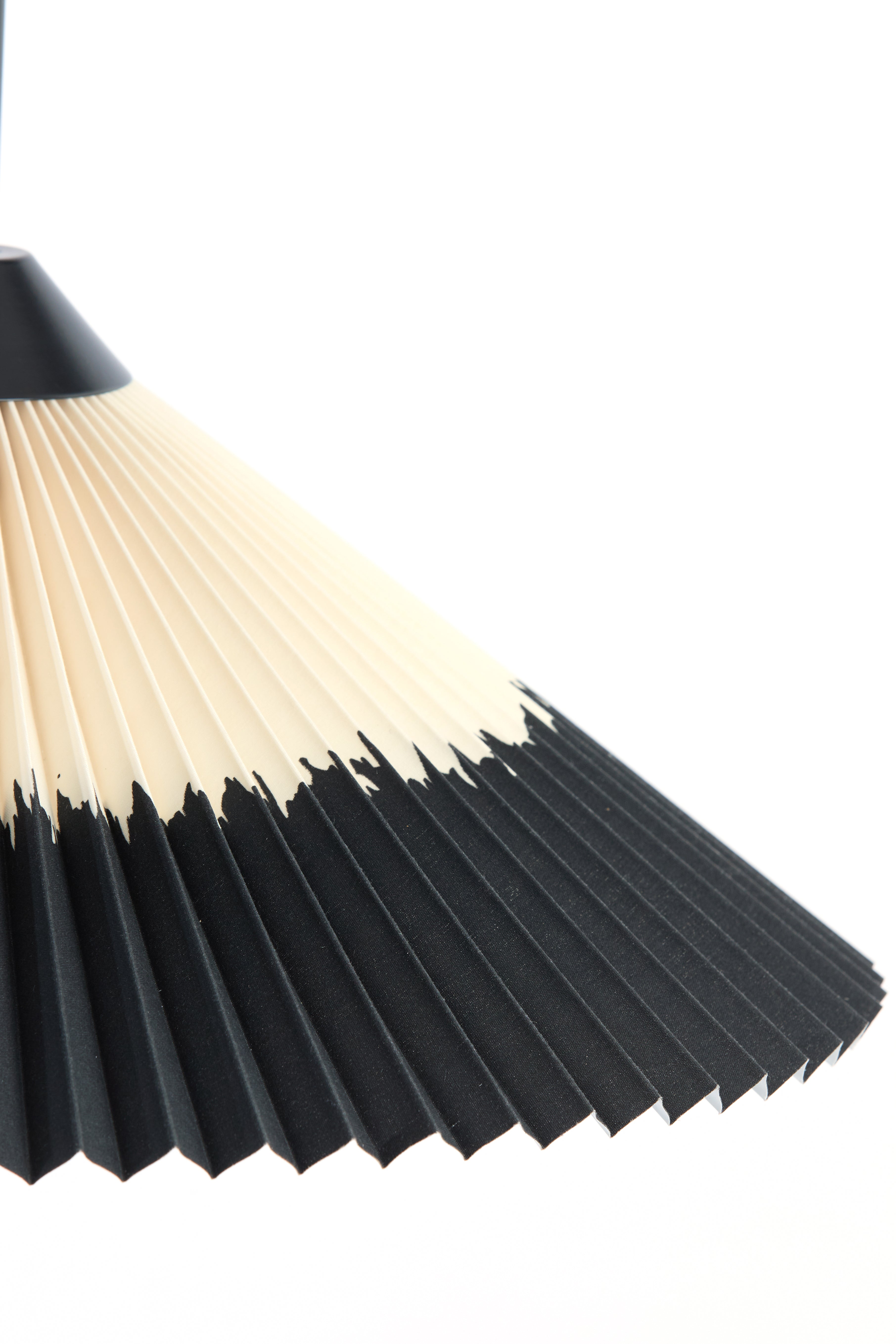 Hanging Lamp Ø45x17 cm Pleated Black+Natural