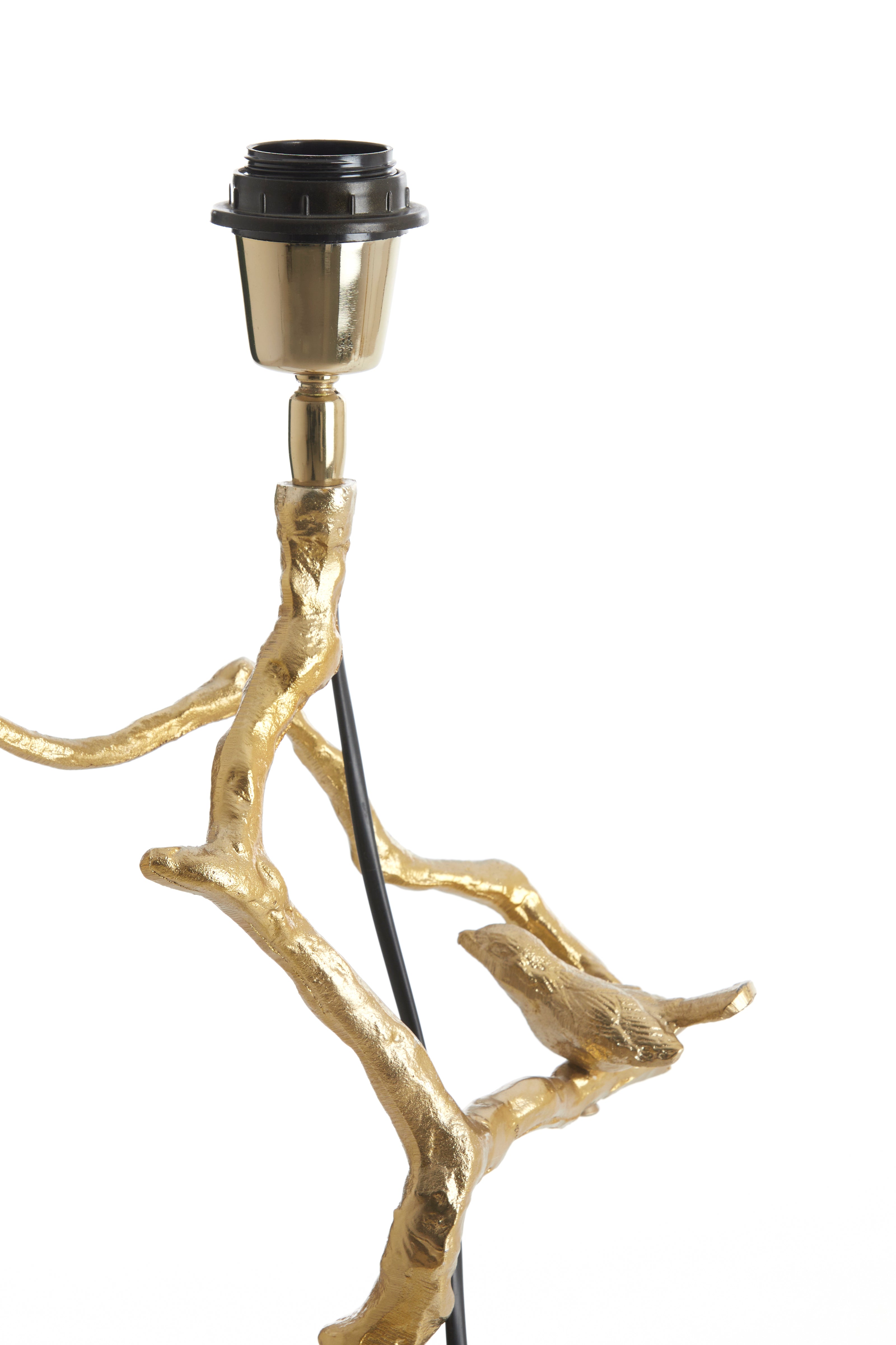 Lamp Base 26x18x62 cm Bird Shiny Gold